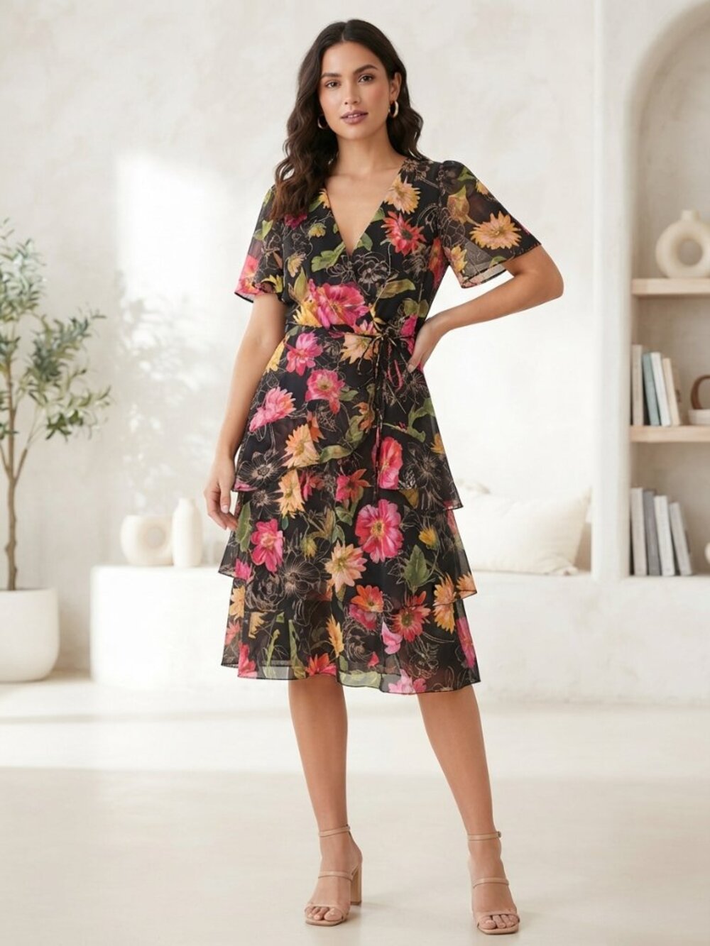 Danny and Nicole Floral Layered Dress 18W